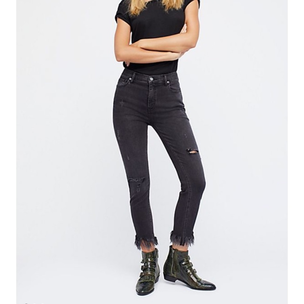 Great Heights Frayed Jeans- free people